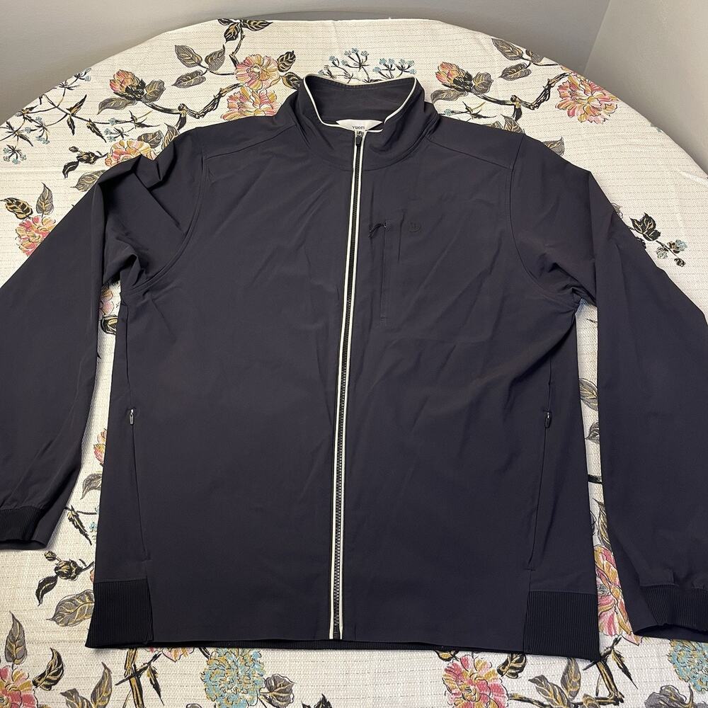 Vuori Crosscourt XL Blue Lightweight Full Zip Jacket Packable Pickleball Tennis